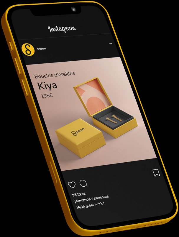 Mockup Instagram projet Suzon sur smartphone